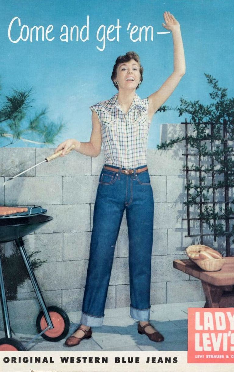 дама Levi's Vintage Jeans Ad - 1930s