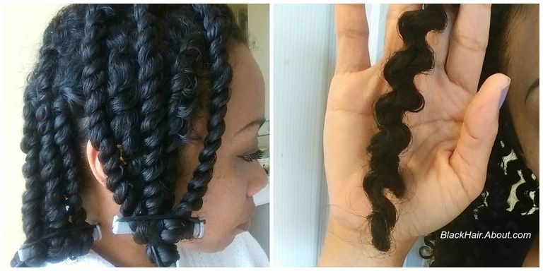 सेटिंग two-strand twists with CURLS Blueberry Bliss Twist n Shout Cream